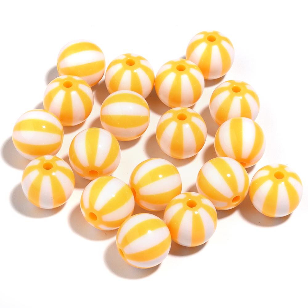 10-20pcs Acrylic Beads Big Hole Stripe Acrylic Beads Colorful Round Loose Spacer Beads For Jewelry Making DIY Bracelet Necklace