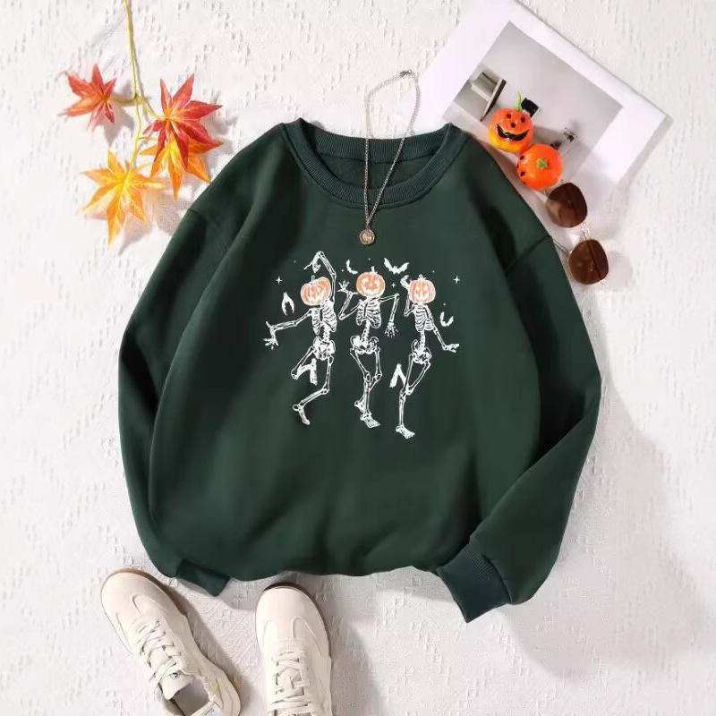 American Halloween Women's Colorful Letter Sweatshirt - Long Sleeve, Winter, Round Neck