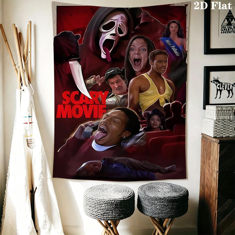 Scary Movie Poster Tapestry Tapestry Fashion Print Background Cloth Background Cloth Home Decor Work Of Art