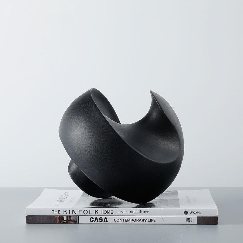 Matte Resin Abstract Swirl Decor Ball Sculptural Centerpiece for Bedroom/Wine Cabinet Handmade Art Decor Satisfactory Gift