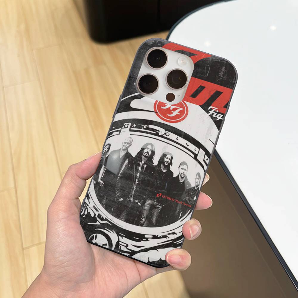 Band F-Foo F-Fighters Classic Rock Phone Case For IPhone 16 15 17 Pro 11 12 13 14 Pro Max Plus Soft Ripple Silicone Cover Shell