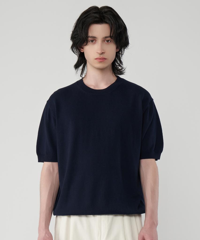 UNTAPPED STUDIO Washable Cool Cotton Short Sleeve Round Knit 4 Colors (Type A)