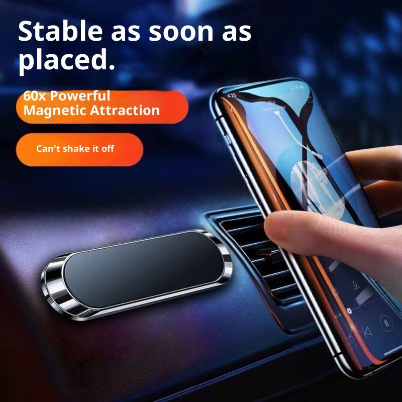 Magnetic Car Phone Holder With Strong Magnet Adhesive Backing For Dashboard Driving Use