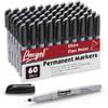 Permanent Markers Bulk, Ultra Fine Point, 60 Pack Black 0.4 Mm Permanent Marker Set, Felt Tip Pens Works On Plastic, Wood, Stone, Metal and Glass for