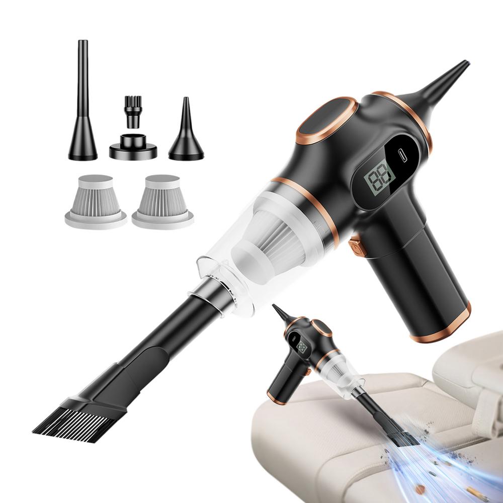 Car Vacuum 120W Cordless Vacuum Small For Car High Suction Power Handheld Power Display Vacuum Rechargeable Mini Cleaner