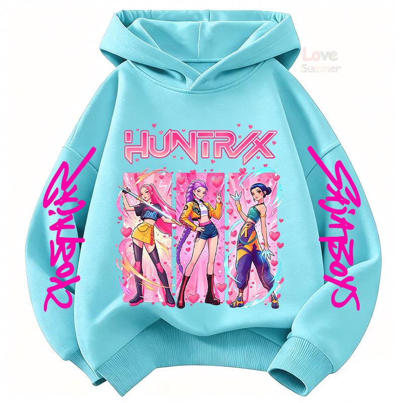 Huntrx KPop Devil Hunter Girls Group Cartoon Children hoodie girls teen Spring Autumn New Style 4 to14 y