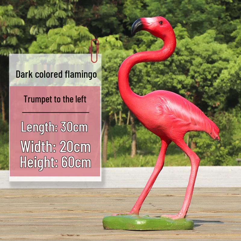 Fiberglass Flamingo Sculpture for Garden and Pond Decorations