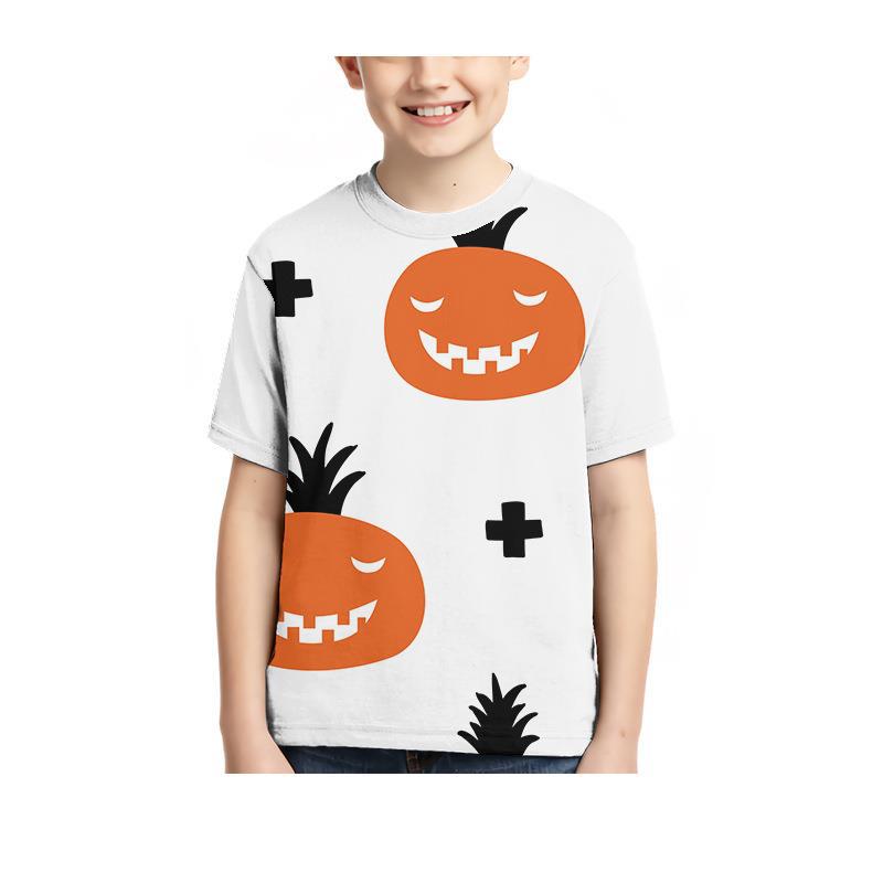 Summer Round Neck 3D Fruit Printed Top Fashionable Casual Short Sleeved Children's Boy T-shirts