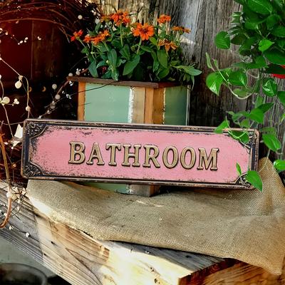 Vintage 'Bathroom' Metal Sign ,Wall Decor for Bathrooms,Bedrooms & More - Classic Home Accent, Nostalgic Decoration