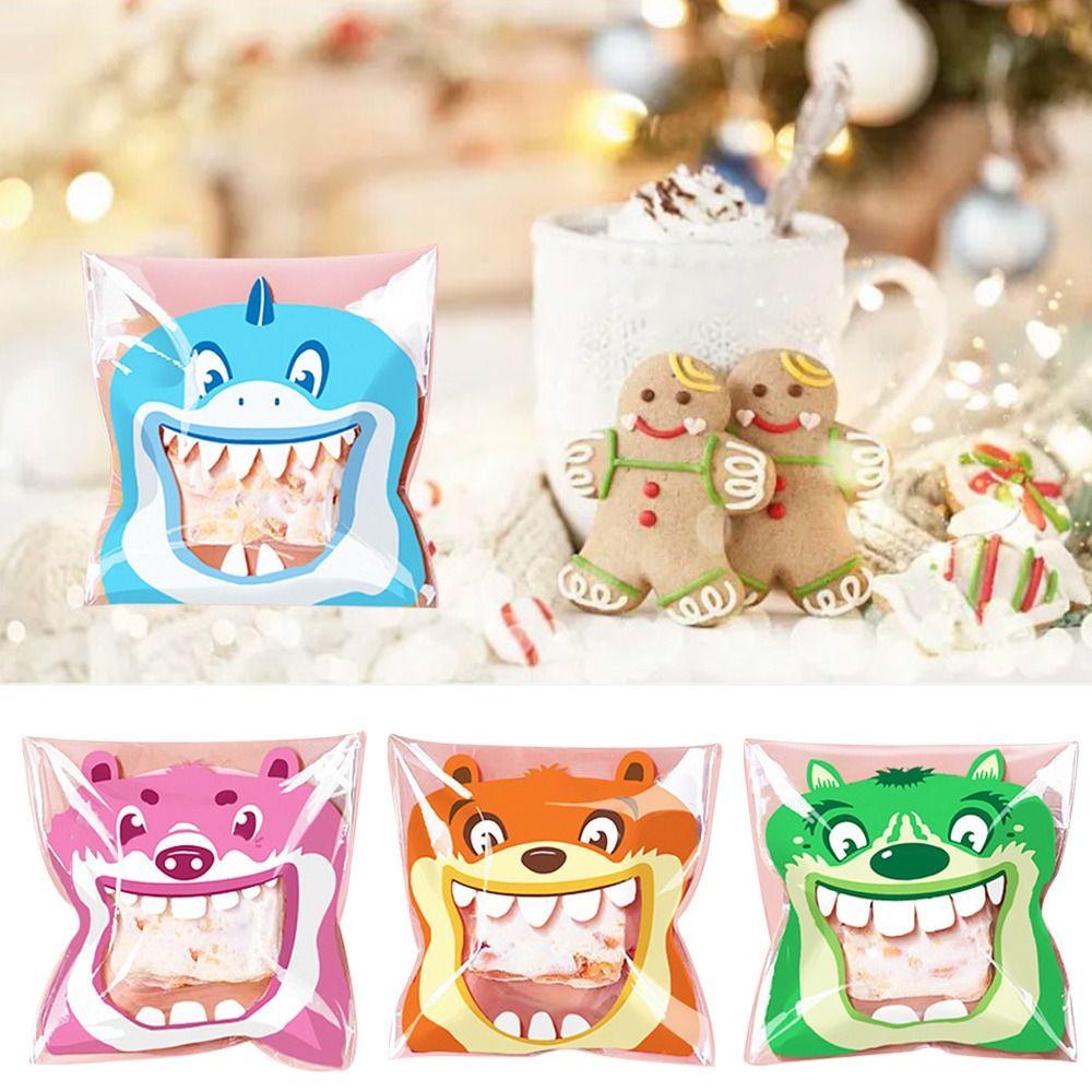 7*7+3cm Self Adhesive Bag 10*10cm+3cm Christmas Birthday Bags  Party Supplies