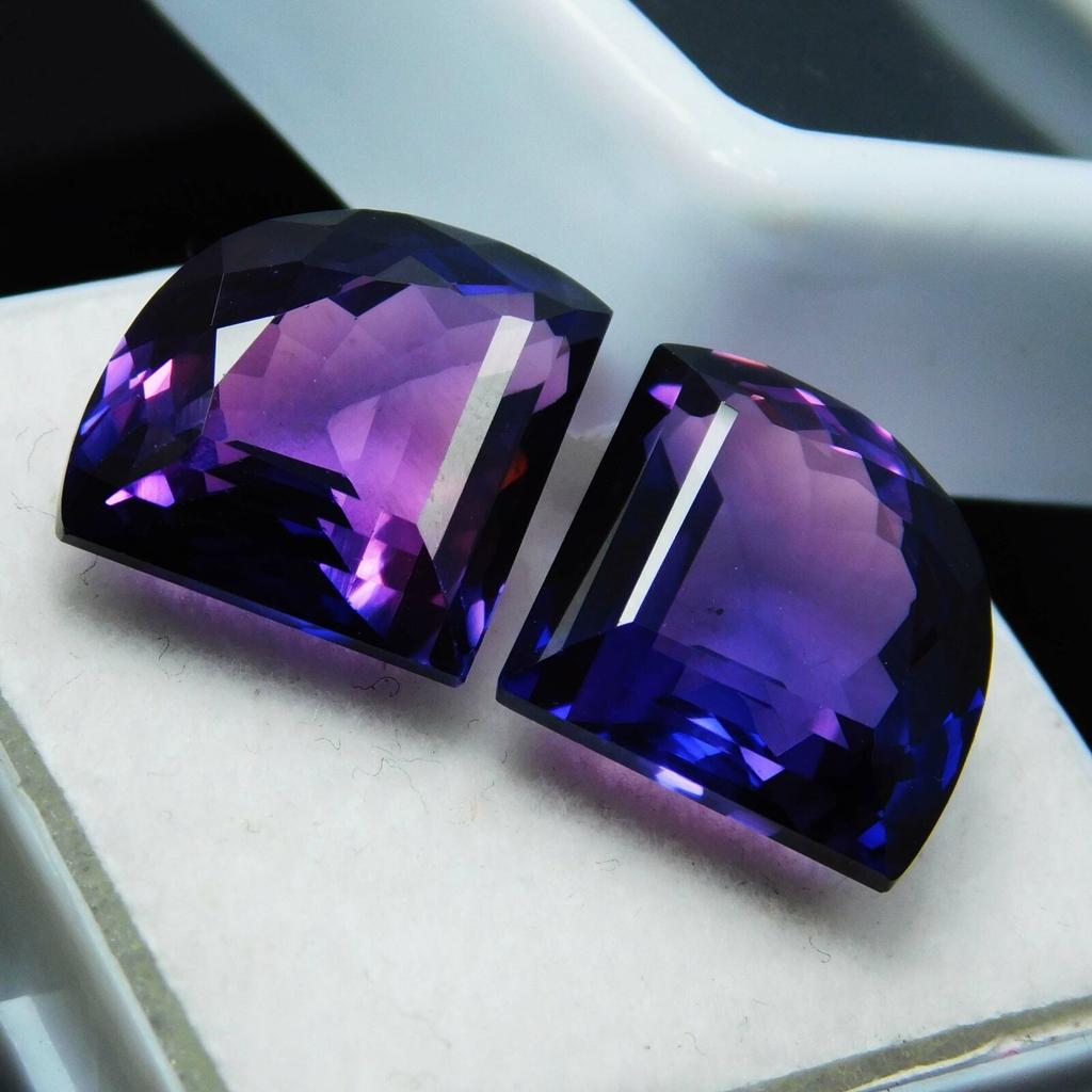 16 Ct Natural PURPLE Tanzanite CERTIFIED Fancy Cut Pair Loose Gemstone