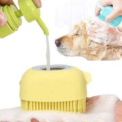 Cepillo de Baño para Perro para Baño, Guantes de Masaje, Peine de Silicona Suave y Seguro con Caja para Champú, Accesorios para Mascotas para Gatos, Ducha, Aseo