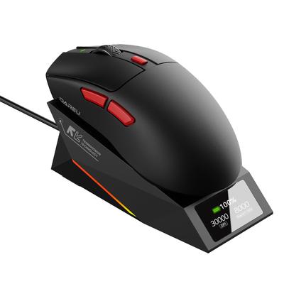 DAREU AE6PRO Bezdrátová 8K Herní Lehká Pokročilá PAW3950 Symetrická Ergonomická Nabíjecí Stanice Myš, Kvazimolekulární Povlak, 59g, 30 000 DPI,