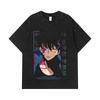 275 GSM Gewaschene T-Shirts 100% Baumwolle Solo Leveling V8 Aufdruck Unisex Schweres Baumwoll-T-Shirt