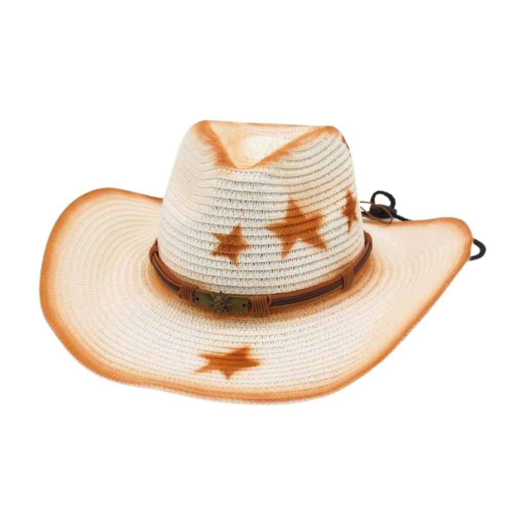 Men'S And Women'S Top Hats, New Sunscreen Denim Sunshade Straw Hat, Ethnic Style Amazon Outdoor Seaside Beach Sun Hat