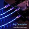 3 In 1 Glowing Cable LED Light Micro USB Type C Cable 3A Fast Charging for Samsung iPhone Xiaomi Flowing Streamer Type-C Cable