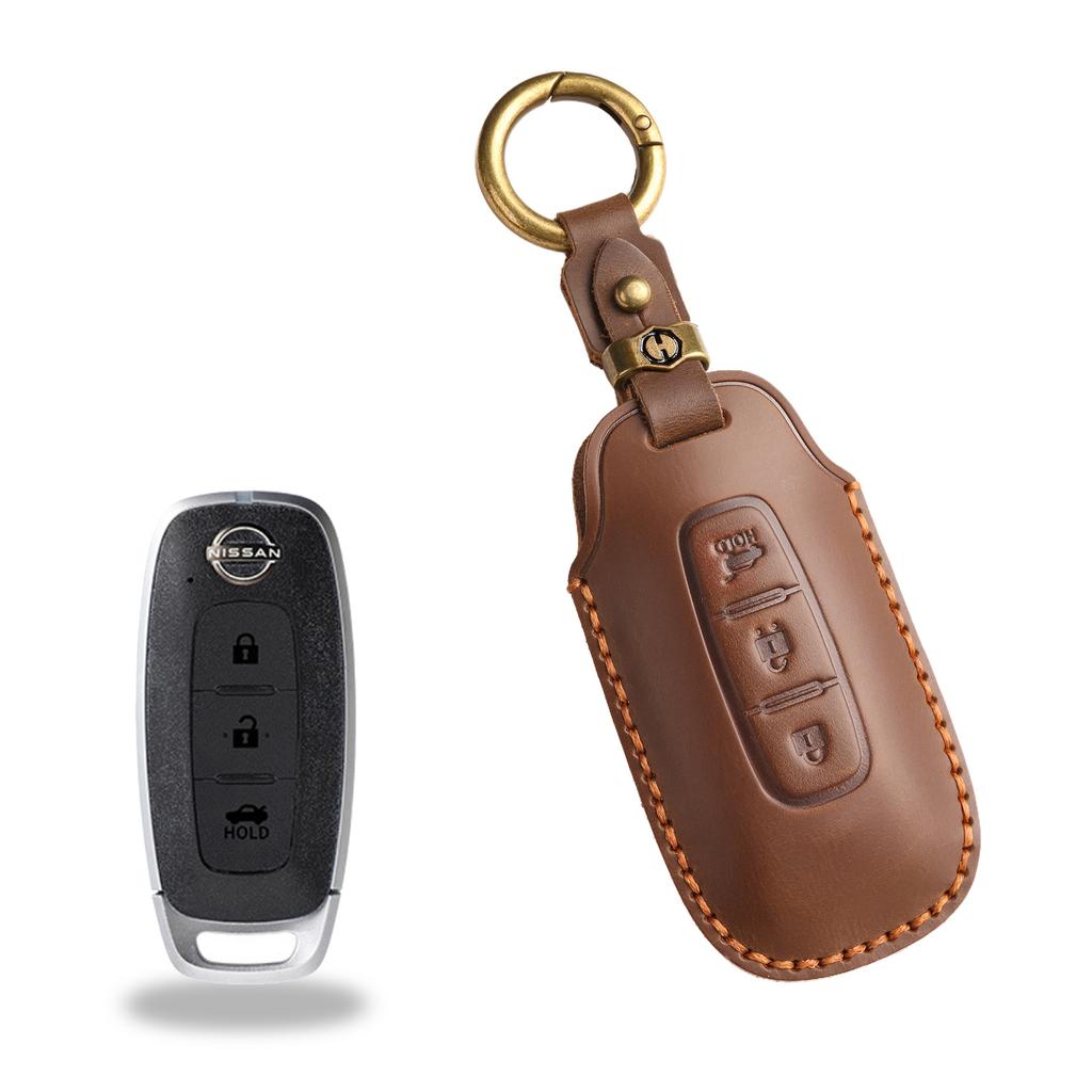 The Retro Key Cover Is Suitable For Nissan Xuanyi Teana Exploration Lu Xiaoke Qijun Jinke Genuine Leather Keychain.