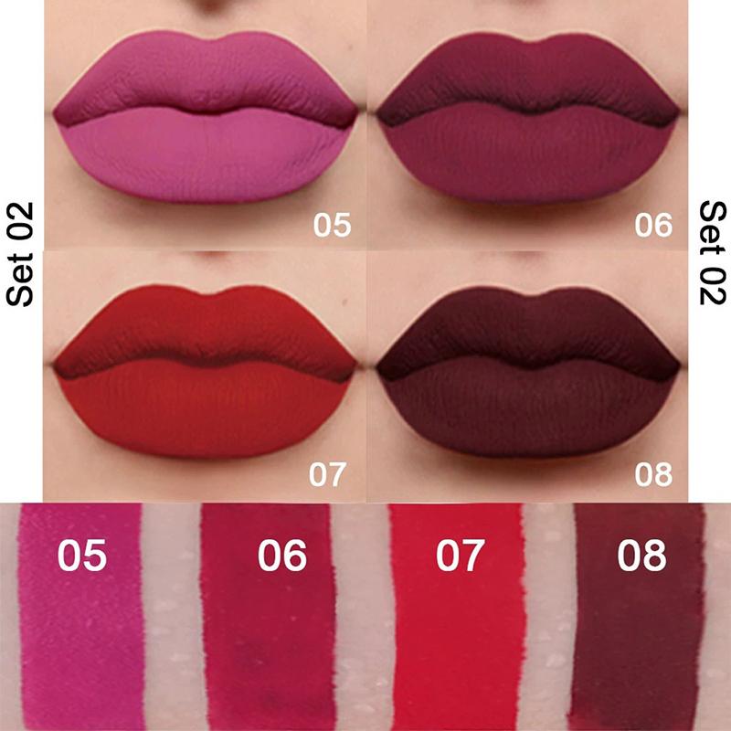Sada 4 tenkých rtěnek Pevný lesk na rty Matný / Hydratační make-up na rty Kosmetika Dárek pro dívky ženy 1,5 g*4 Kosmetika Make-up
