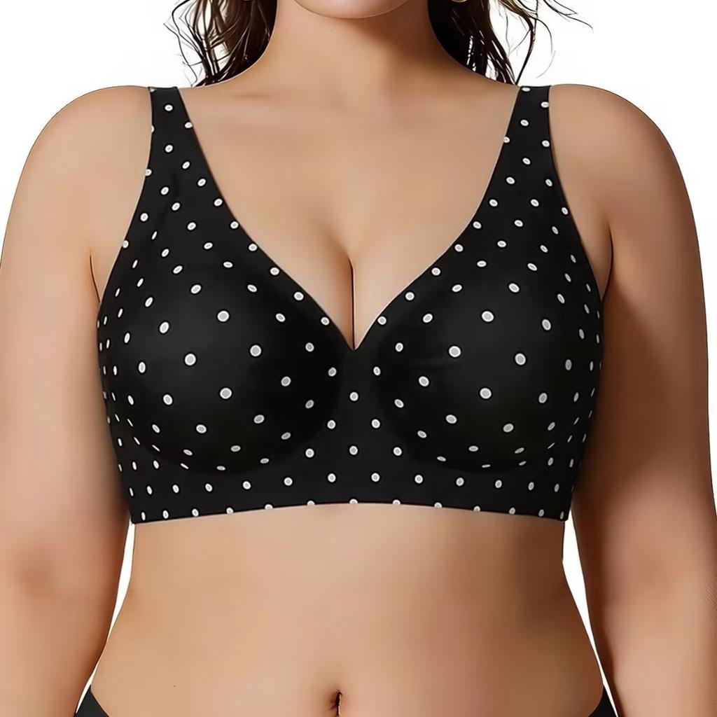 Large Size TK Explosion Full Coverage Leopard Print Seamless Gathering Soft Support Bra Underwear