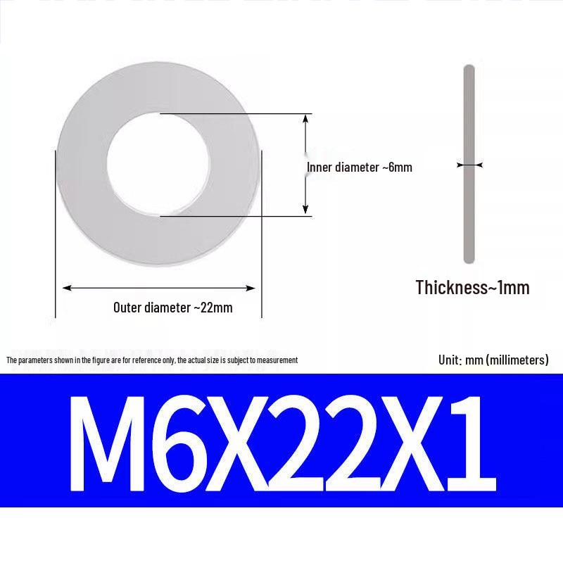 304 Stainless Steel Ultra-Thin Flat Washer, Thickness: 0.1/0.2/0.3/0.4/0.5 Mm, Sizes M1-M8