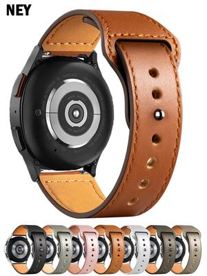 Classic Leather Strap For Samsung Galaxy Watch 6/5/pro/4/Classic/Active 2 20mm 22mm Bracelet Huawei GT 2/Amazfit GTS/GTR 4/3/2 Mini Band