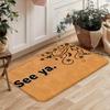 Flannel Black and White Cat Welcome Floor Mat, Non-slip Absorbent Foot Mat At The Entrance, Household Entrance Carpet