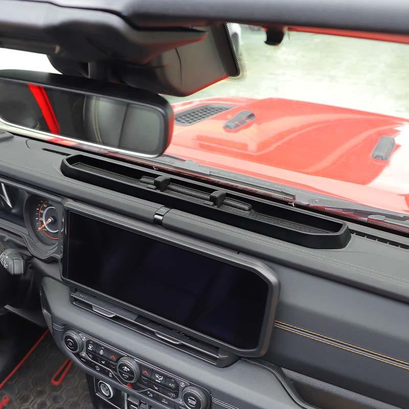  Central Control Panel Phone Holder Organizer Storage Box Container For Jeep Wrangler JL JT Gladiator 2024 Up Stowing Tidying Accessories