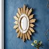Stylish Resin Golden Sunbursts Vanity Mirror Wall Hanging Makeup Mirror for Bedroom or Bathroom Living Room Decors