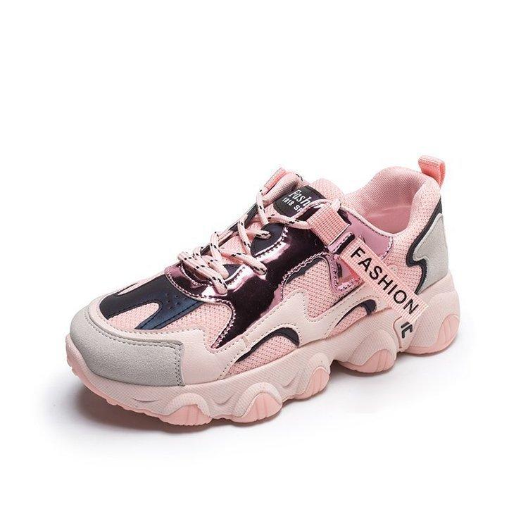 

Summer shoes women, autumn new reflective colorful ins white shoes female students breathable 41 розовый