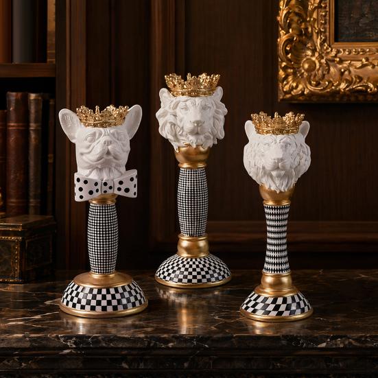 Animal Ornaments, Decorative Painted Resin Ornaments, Modern Style Wine Cabinet Decor, for Living Room Bedroom Office