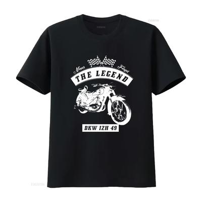 DKW IZH 49 Motocykl Klasyczny Retro Koszulka Nigdy Nie Zapomnij Legendy Design vintage Spierana streetwear Codzienny
