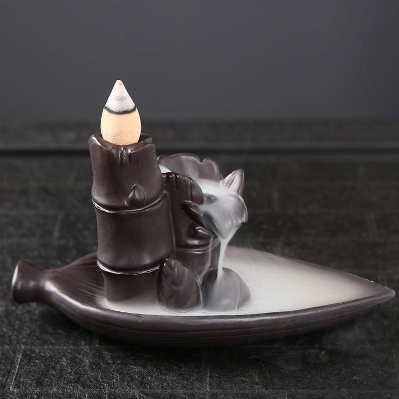 Keramik Wasserfall Rauch Rückfluss Räuchergefäß Halter Räucherschale Räucherstäbchen Heimdekoration