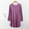 Women's V-Neck Plus Size Loose-Fit Modal T-Shirt - Nine-Sleeve Casual Summer Top