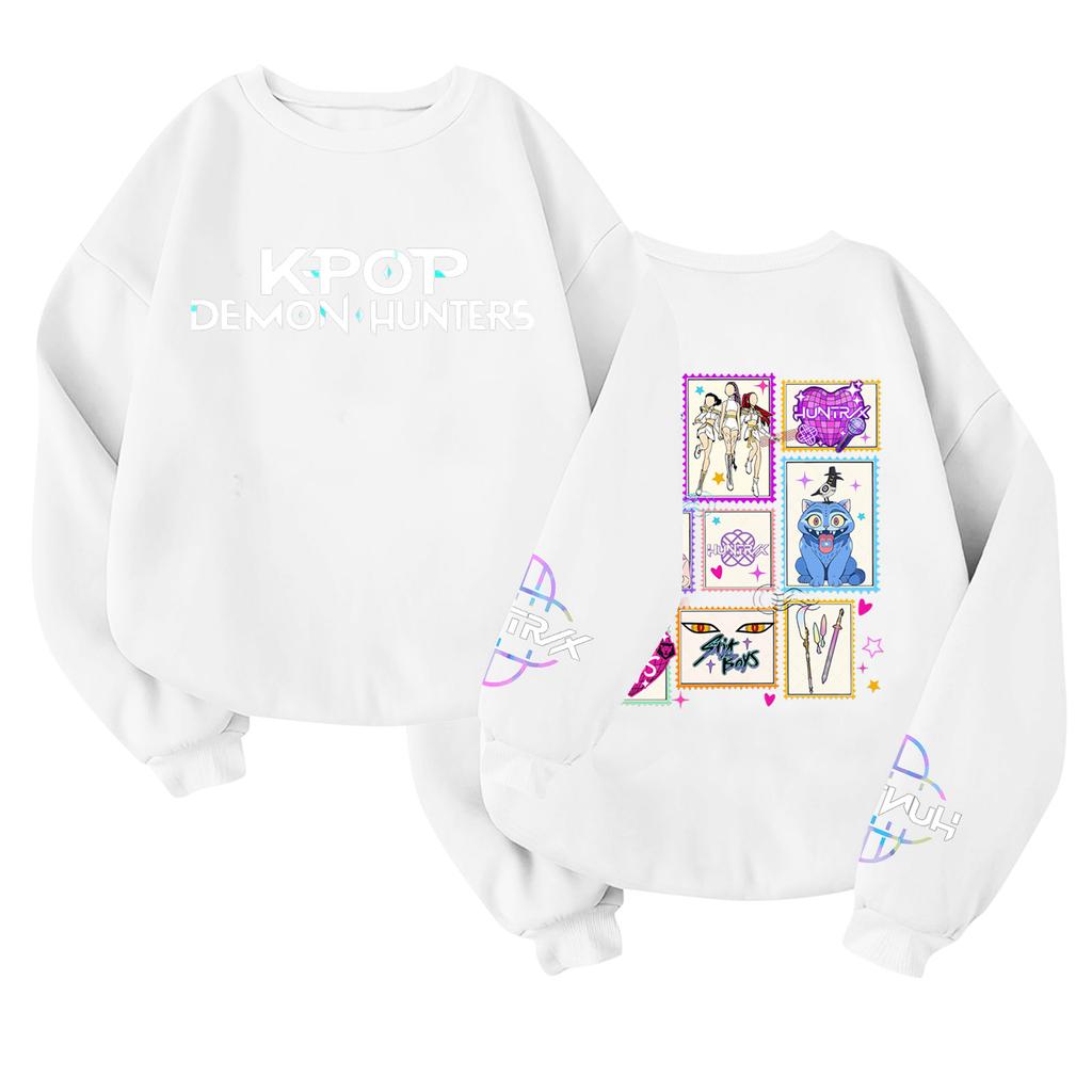 Children's Fashionable Lightweight Long-sleeved Round Neck Pullover With Pockets Printed Pullover