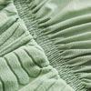 Leaf Texture All-Inclusive Skirt Sofa Cover with Ruffled Trim - Stretchy Polyester-Spandex Blend Fits 1-4 Seater Couches for Living Room, Bedroom