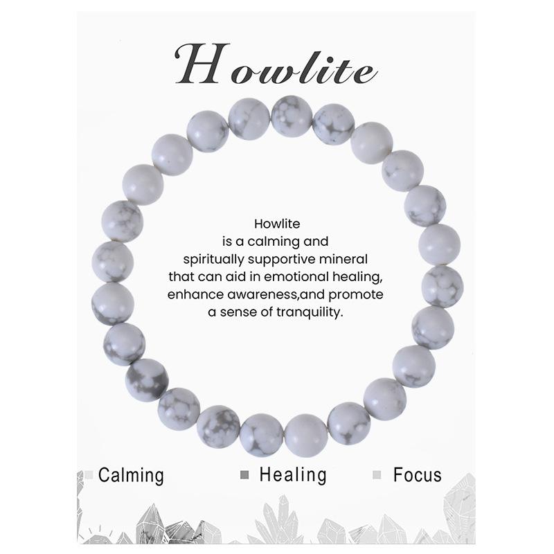 Natural Stone Beaded Bracelets With Card 8mm Apatite Amethysts Carnelian Tiger Eye Stone Stretch Bracelets For Women Men
