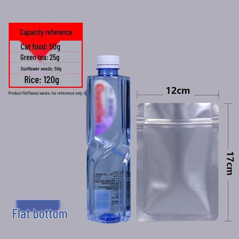 Thickened Aluminum Foil Zipper Bag: Flat Bottom, Moisture & Light-Proof, Self-Sealing for Tea & Food Storage