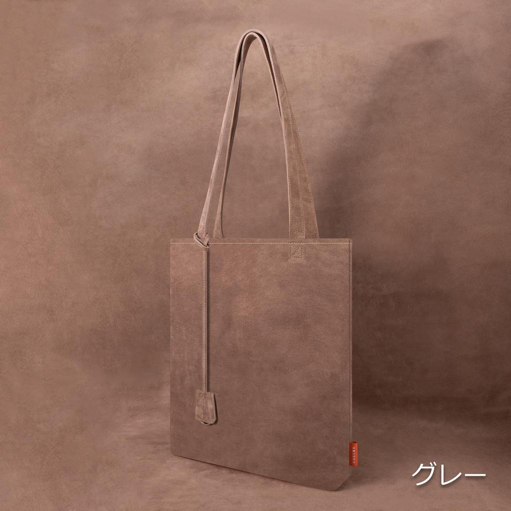 COGURE COSTA Tote Bag, Genuine Leather Suede, Men's and Women's, Shoulder Bag, Handbag, A4 Size, Bottle Holder, Strap, Lightweight, Stylish, Popular