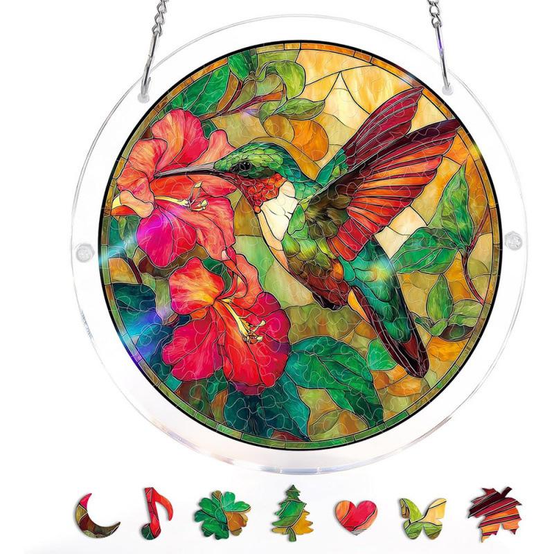 Acryl-Sonnenfänger Fenster-&Garten-Hänge-Sonnenfänger Regenbogen Innenfenster-Dekoration für Wohnzimmer Schlafzimmer Bunte Acryl-Puzzles Sonnenfänger
