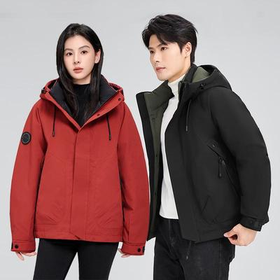 2025 Herbst/Winter Trendiger Unisex Warmer Kapuzen-Windbreaker Daunenjacke für Paare