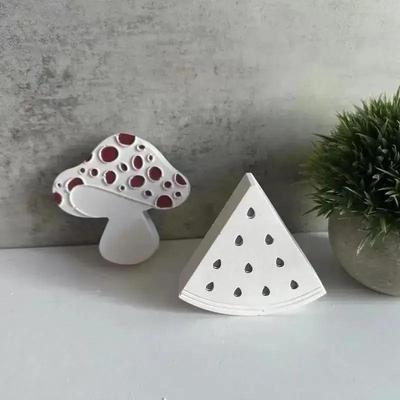 Creative Handmade Mushroom Car Mounted Silicone Molds Watermelon Fragrance Expanding Gypsum Mold Aromatherapy Candle Molds