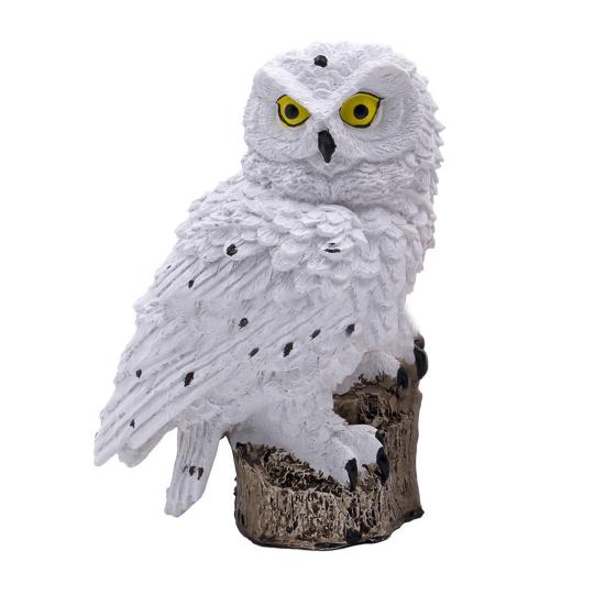 

Солнечный светильник в виде совы, смоляная фигурка совы с шипом, украшение для сада, светодиодная солнечная лампа для дома, лужайки, патио, двора белый