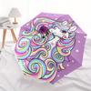 Unicorn, Magic Automatic Folding Umbrella  8 Ribs, Durable Iron Frame, Bright Color Pattern Compact Travel Umbrella, Suitable for Outdoor, B