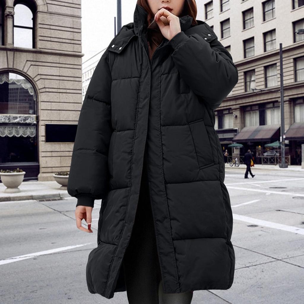 Women's Fashion Padded Jacket Loose Long Over The Knee Thickened Padded Jacket