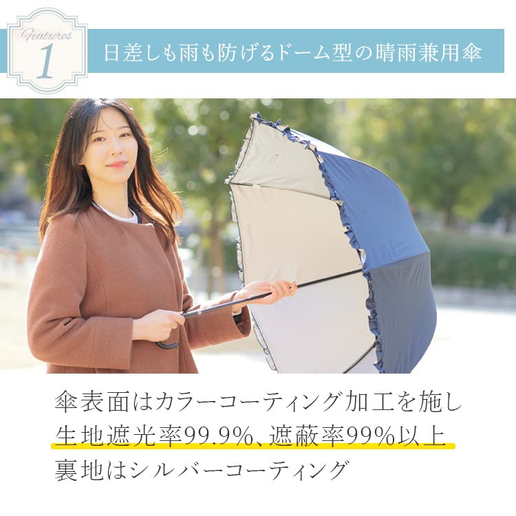 Okamoto Harajuku Store Sol- og regnparasoll med frillsbeskyttelse UV-skjermingshastighet blending Lettvekt lang paraplyskjerming varmeskjerming vann