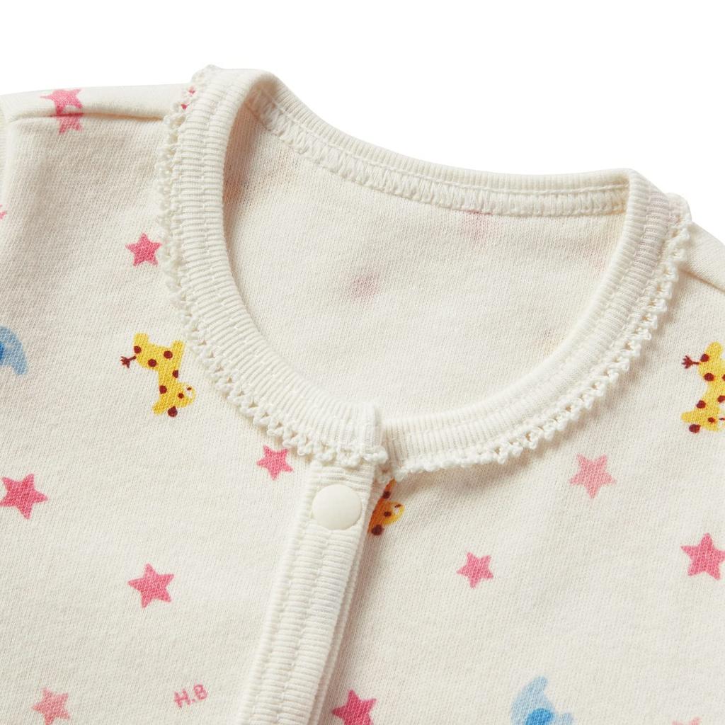 House Hot Set of 2 Long Sleeve Body Shirts [Miki Biscuits] (front Opening) 74-9935-579 (70cm, Pink)