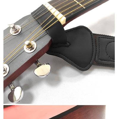 With 3 Guitar Pick Holders Folk Guitar Strap Cotton Adjustable Electric Guitar Shoulder Strap PU Leather Personality