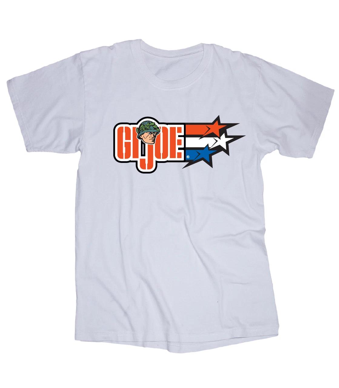 

G I Joe white T-shirt American Army Flag stars S