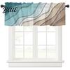Blackout Curtain Valance Rod Soft Wave Sunshade Color Ocean Windows Gradient Decorative Aesthetic Pocket Window