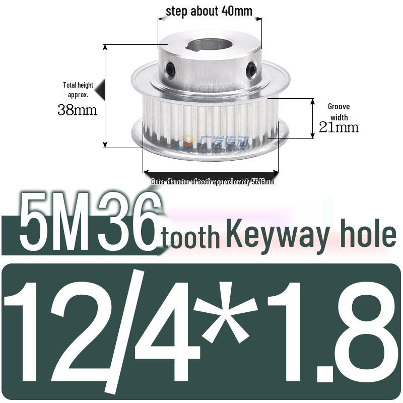 Stepped Timing Pulley 5M, 36 Teeth, T-Slot Width 16/21/27, Bore 5-25mm, BF Type.